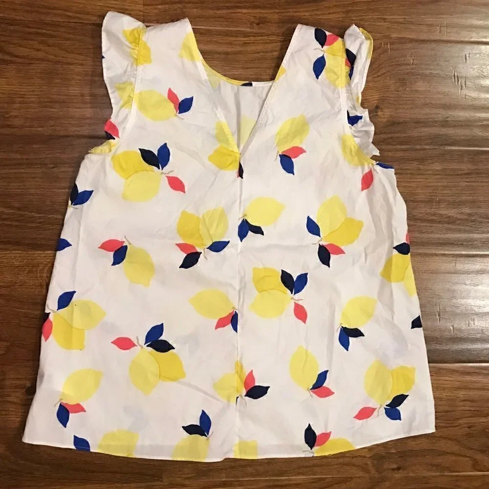 Kate Spade lemon zest ruffle sleeve top